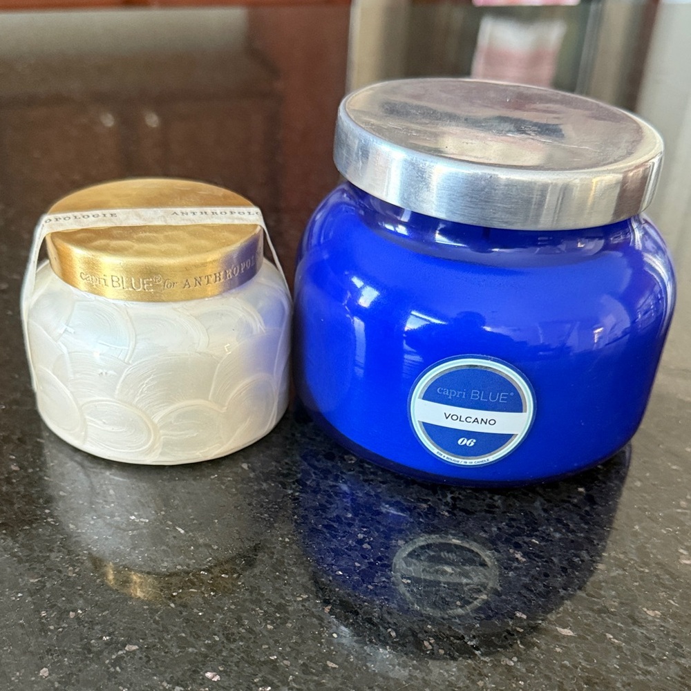 Capri Blue Volcano Candle Duo in Cobalt and Cream